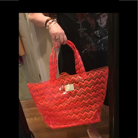 VS PINK XL SHOPPER TOTE/HEAVY/RARE/COLLECTIBLE PINK ORANGE COLOR - Picture 11 of 11